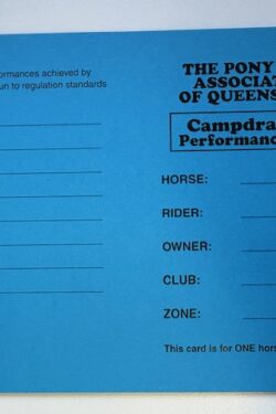 Performance Card for Campdrafting