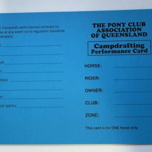 Performance Card for Campdrafting