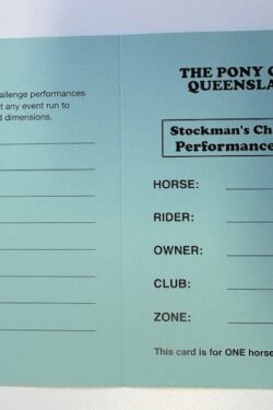 Performance Card for Stockman's Challenge