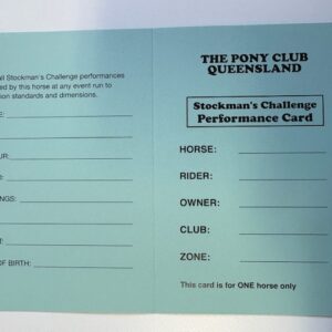 Performance Card for Stockman's Challenge