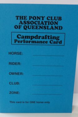 Performance Card for Campdrafting
